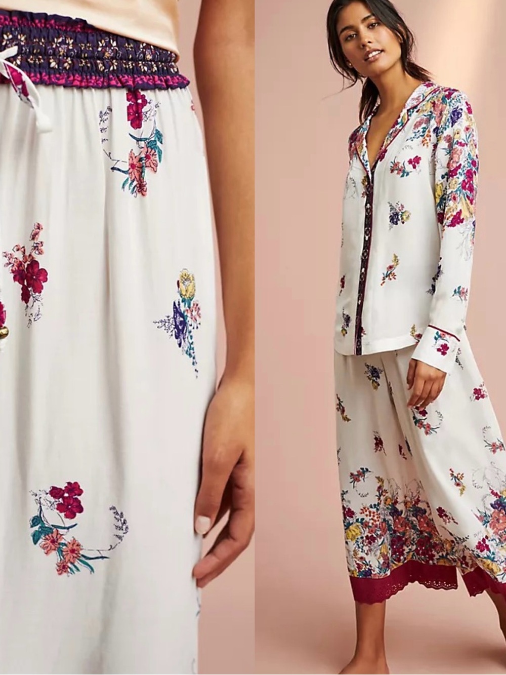 $68 PRE-OWNED Anthropologie x Floreat Sweet Dreams Sleep Pull-On Trousers S